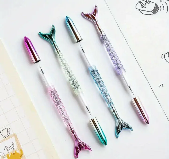 Cute Fish Tail Gradient Gel Pen – 0.5mm Glitter Design Smooth Writing Pen